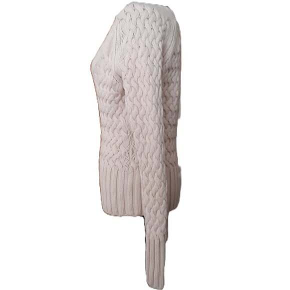 Banana Republic Extra Fine Italian Merino Wool Chunky Braided Sweater Vintage - Picture 3 of 7